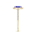 thumbnail image 3 of Angara Natural 0.8 Ct. Tanzanite with Diamond Halo Ring in 14K Yellow Gold for Women (Ring Size: 3), 3 of 9