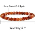 thumbnail image 2 of Bracelet Extensible Unisexe en Perles Rondes 6 mm en Agate Rouge Rêve Naturelle, 2 of 4