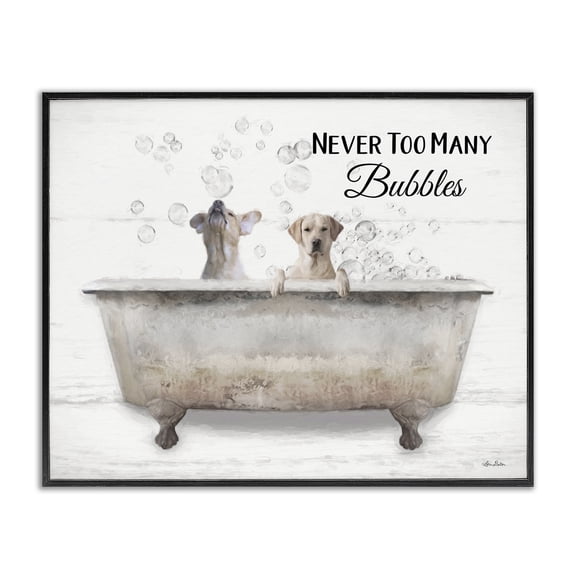 Stupell Industries Rustic Lodge Never Too Many Bubbles Dogs Black Framed Giclee Art, 20 x 16, by Lori Deiter