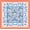 Blue Floral Chinoiserie, variant on Boho Orange Sunshine Floral Mahjong Mat 31.5 x 31.5 Inch, Mid Century Modern Sun Non-Slip Noise Reduction Gaming Mat for Dominoes Poker Card Board and Tile Games