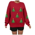 thumbnail image 4 of zaveiop Christmas Sweatshirt for Women Crewneck Sequin Christmas Tree Sweater Xma Long Sleeve Holiday Pullover Shirts (Z-Red, S), 4 of 6
