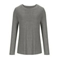 thumbnail image 2 of Vibrex Long Sleeve Shirts for Women Casual Soft Crewneck Basic Tee Tops Fall Outfit Clothes Women's Solid Color Round Neck Long Sleeved Layered Sleeve Top Base Shirt Top, 2 of 8