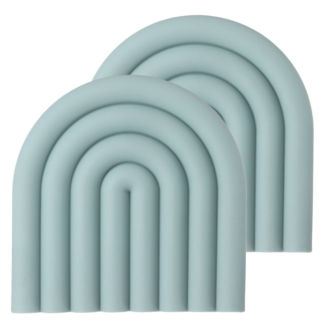 2 Piezas de Alfombrillas de Silicona para Ollas y Sartenes Calientes, Soportes en Forma de U de 6" para Ollas y Platos Calientes (Azul Marino)