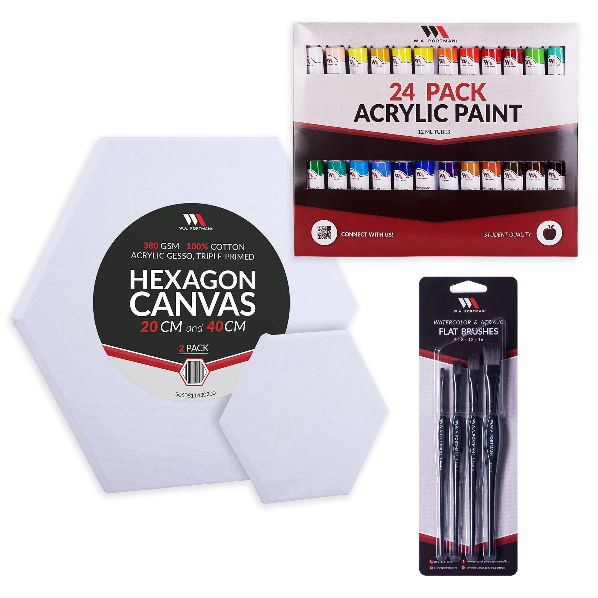WA Portman Deluxe Acrylic Paint Kit with Hexagon Singapore | Ubuy