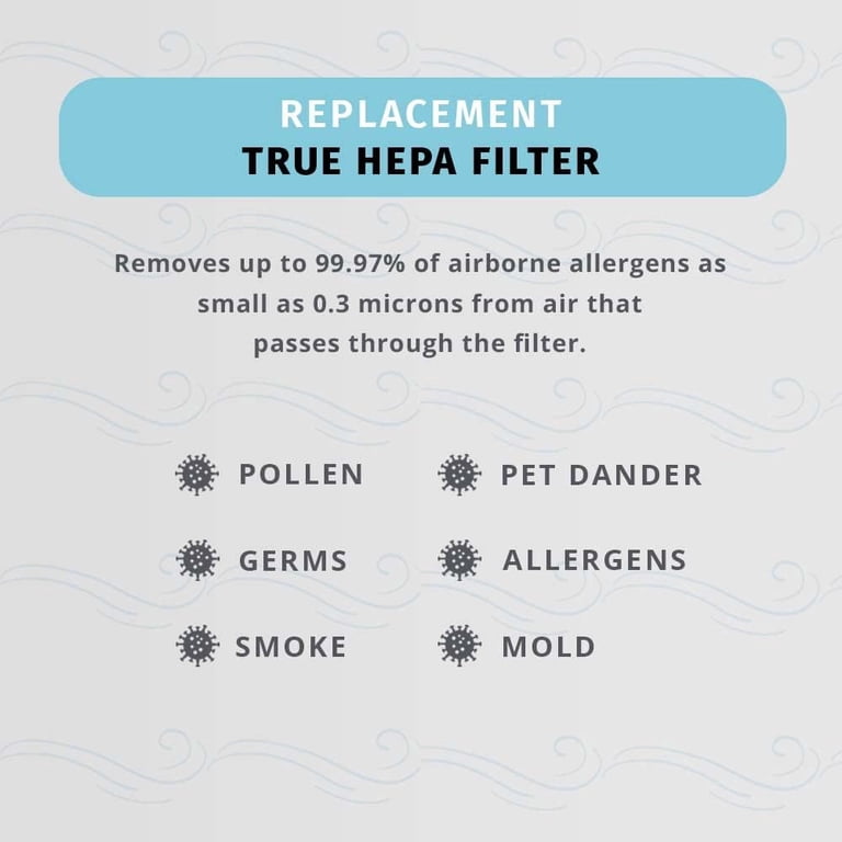 HoMedics Replacement HEPA Filters, 2-Pack, For Tower Air Cleaners AT-PET01, AT-PET02, AR-45