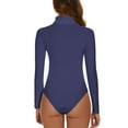 thumbnail image 3 of COMFREE Long Sleeve Bodysuit for Women Turtleneck Casual Stretchy Basic Tops, 3 of 6