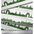 thumbnail image 1 of Soimoi Green Rayon Fabric Indian Monuments Architectural Decor Fabric Printed Yard 56 Inch Wide, 1 of 3