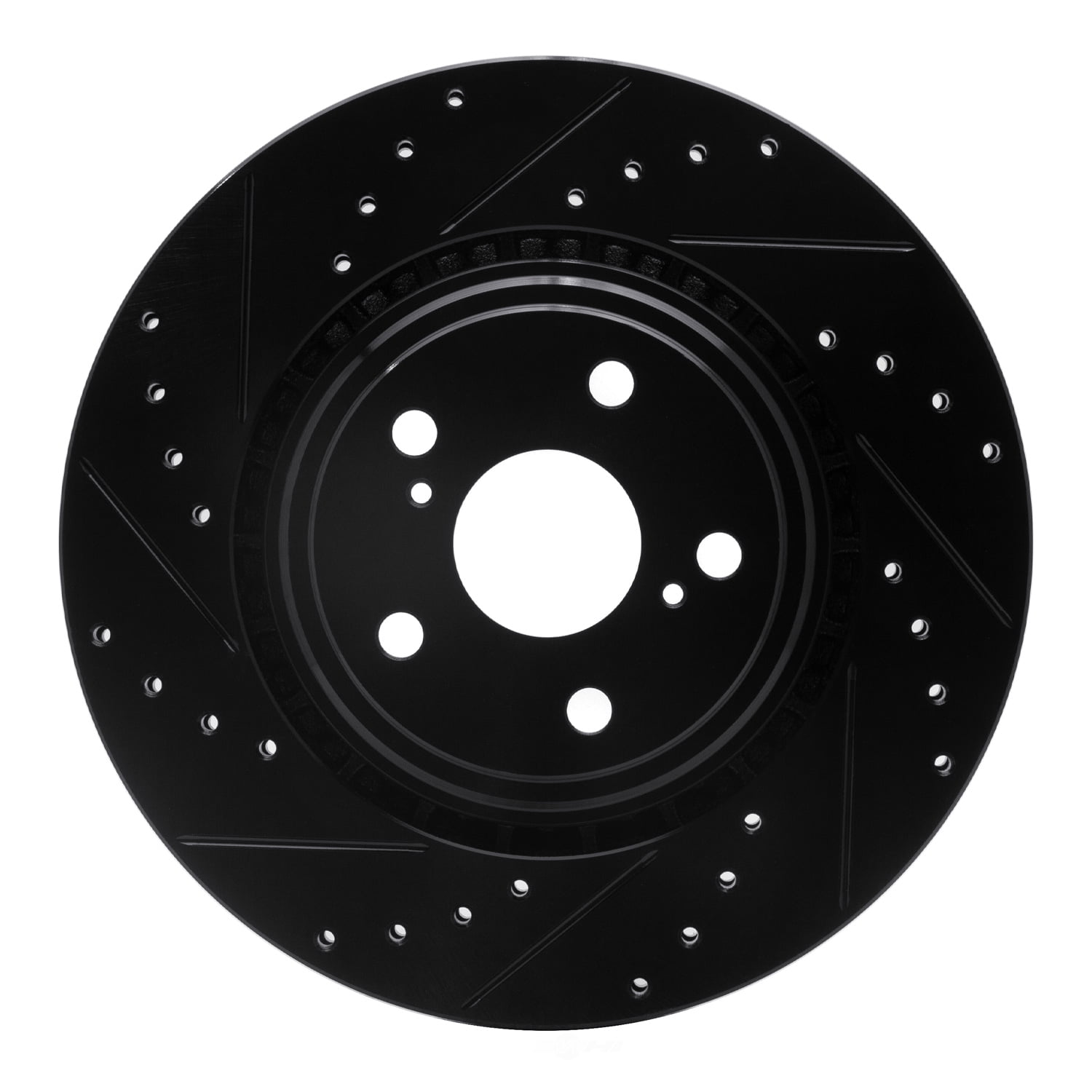 Dynamic Friction Company 633-76138L DFC Brake Rotor - Drilled And Slotted - Black