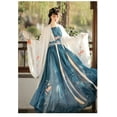 thumbnail image 4 of Women's Chinese Traditional Costume Embroidered Wei Jin Dynasty Style Princess Dress for Folk Dance Performance, 4 of 6