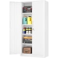 thumbnail image 2 of SOLAURA Metal Storage Office Cabinets with Locking Doors and Adjustable Shelves, 71 inch Tall Steel Storage Cabinet for Office, Home (White), 2 of 7
