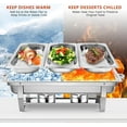 thumbnail image 4 of EVGTTI 10 Pack Chafing Dish Rectangular 8QT Half Pan×6+1/3 Pan×2+Full Pan×2 Chafers Stainless Steel Catering Buffet Warmer Set for Parties,Events,Wedding,Dinner, 4 of 6