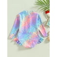 thumbnail image 4 of Spewahor Kids Baby Girl One Piece Swimsuits 1 2 3 4 5 6 Years Fish Scale Print Ruffles Long Sleeve Jumpsuit Swimwear Beachwear Bathing Suits, 4 of 9