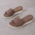 thumbnail image 6 of Anuirheih Wedge Slippers for Women, Thick Plat Sandals Casual Slip-On Wedge Open Toe Summer Sandal(Brown), 6 of 6