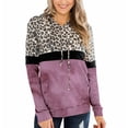 thumbnail image 1 of Sudadera con capucha de manga larga para mujer, diseño elegante con bolsillos, perfecta para el hogar, los viajes y la oficina. Púrpura, talla S. Sudadera con capucha con estampado de, 1 of 6
