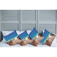 thumbnail image 6 of Ambesonne Tropical Throw Pillow Cover 4 Pack, Sandy Beach Resort, 18", Chocolate Navy Turquoise, 6 of 6