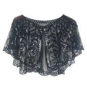 Aellinatey Women's Glittering Shawl Sequins Bridal Shawl Fringed Evening Wrap Shawls