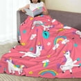 thumbnail image 6 of Pofeuu Yoga Unicorn Print Ultra-Soft Micro Fleece Blanket,for Bed Or Sofa,All Season Throw Blankets Flannel Blanket-40"x30", 6 of 7