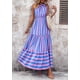 thumbnail image 4 of Vestido PRETTYGARDEN Maxi Azul y Rosa sin Mangas con Hombro Descubierto Talla M, 4 of 7