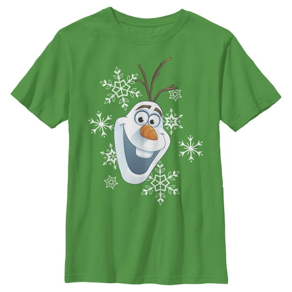 Boy's Frozen Olaf Smile Graphic Tee Kelly Green Large