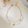 thumbnail image 5 of NICKSUN Boho Ocean Themed Layered Beaded Necklace, Multi-Layer Stackable Starfish Shell Imitation Pearl Choker, Summer Vacation Beach Statement Jewelry, 5 of 7