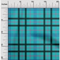 thumbnail image 1 of oneOone Polyester Lycra Turquoise Blue Fabric Madras Check Sewing Material Print Fabric By The Yard 56 Inch Wide, 1 of 4