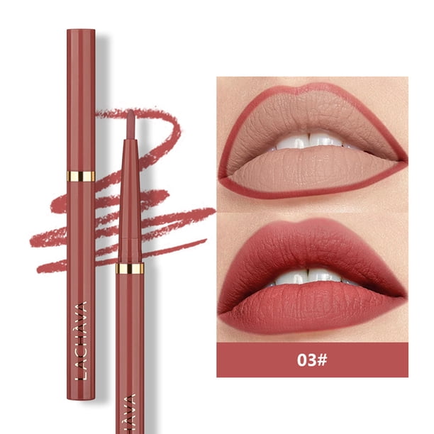 Puntoco Delineador de labios líquido mate con punta de calabaza, resistente al agua, color nude mate, lápiz labial rojo brillante, 1 ml