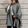 thumbnail image 2 of Tao Tao Women's Luxury Batwing Sleeve Faux Fur Hooded Cloak Poncho Sweater Cape Gray Free Size, 2 of 6
