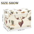 thumbnail image 5 of Yayeee Collapsible Cube Storage Bin with Lid Fabric Closet Decorative Basket with Handles, Beige Cowboy Pattern, 5 of 7
