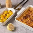 thumbnail image 2 of Casserole Dishes for Oven, Ceramic Bakeware Set of 4, Rectangular Baking Dish with Handles, Lasagna Pans for Cooking, Gratin, Roasting, Banquet and Daily Use (Kiln-Change White), 2 of 7