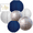 Navy Blue, Silver, White, variant on Andaz Press Diamond Blue, Turquoise, Navy Blue Hanging Paper Lanterns Decorative Kit, 6-ct with Free Gifts Table Party Sign