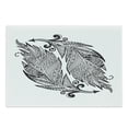 thumbnail image 1 of Vintage Tribal Cutting Board, Zentangle Ornate Arrow Leaf in Monochromatic Design, Decorative Tempered Glass Cutting and Serving Board, in 3 Sizes, by Ambesonne, 1 of 2