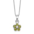 thumbnail image 3 of 925 Sterling Silver Peridot Flower Pendant with 16 Chain, 3 of 5
