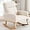 Beige, variant on Nursery Rocking Chair, Comfy Rocker Armchair for Nursery with Solid Wood Legs, Modern Nursing Glider Rocking Chair Living Room, Bedroom, Beige