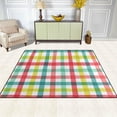 thumbnail image 3 of SKYSONIC Plaid Pattern Area Rug Pad - 63x48 inch - 100% Light Weight Polyester Fabric for Living Bedroom, 3 of 6
