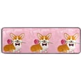 thumbnail image 5 of SKYSONIC 2'X6' Corgi Dog Rose Flower Runner Rug with Rubber Backing, Valentine I Woof You Non Slip Entryway Rug Runner Washable Soft Area Rug Carpet for Hallway Bedroom Kitchen Decor, 5 of 6
