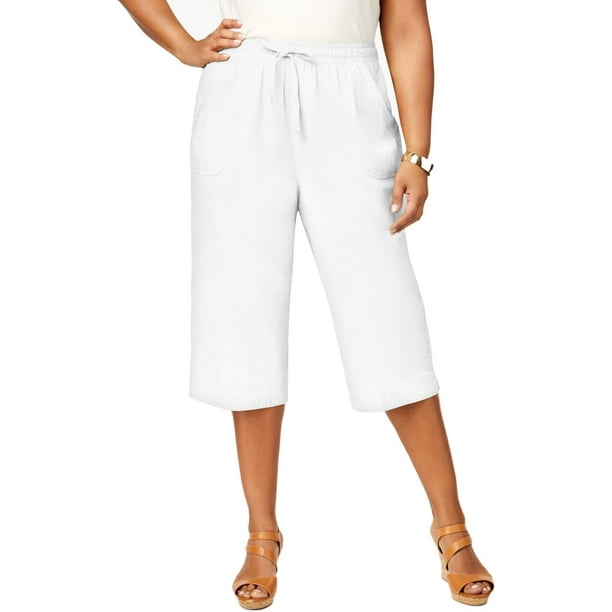 Karen Scott - Karen Scott Womens Plus Cotton Comfort Waist Capri Pants ...