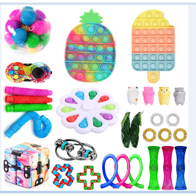 ITFABS Silicone Decompression Toys, Stress Relief Press Type Toys Kit