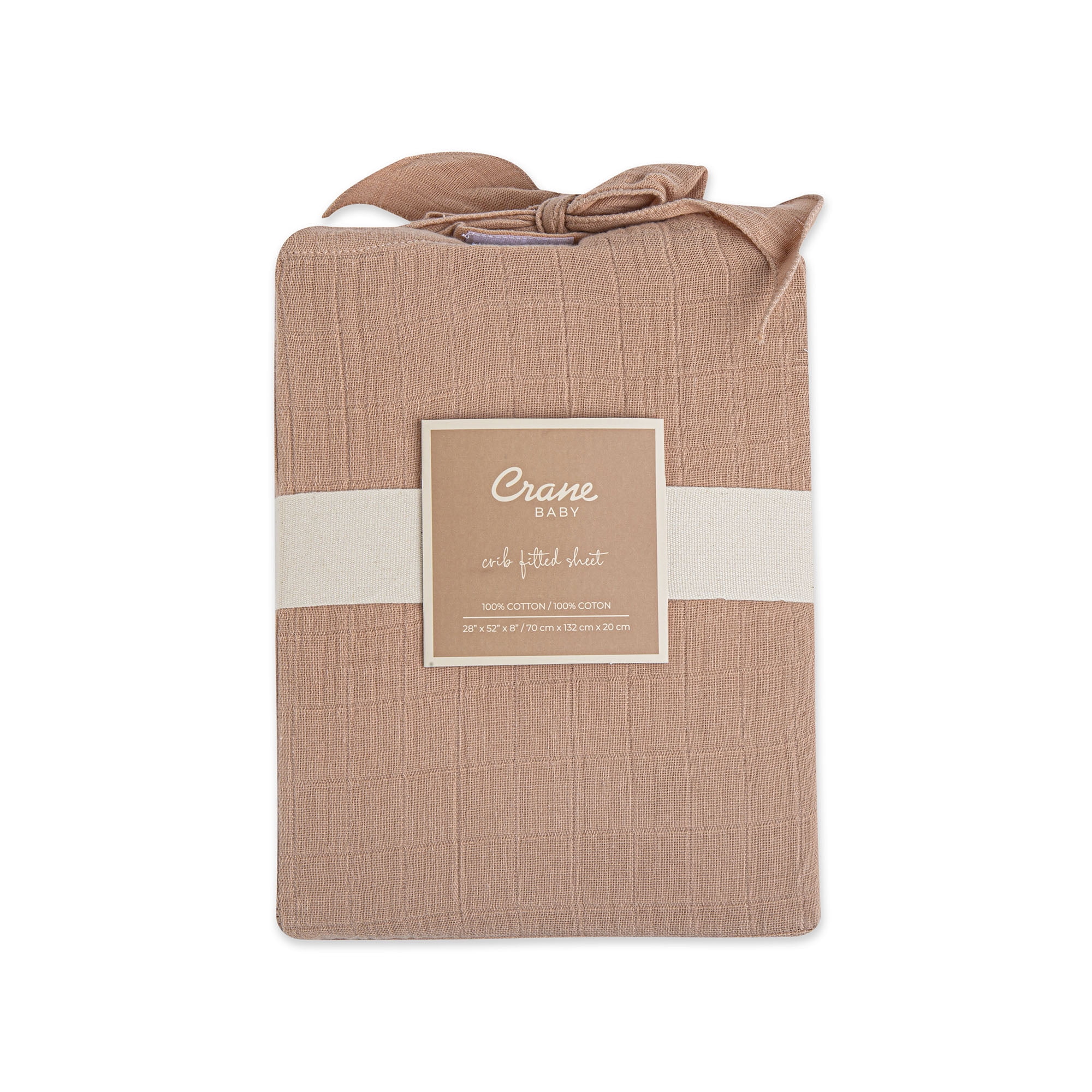 Crane Baby Copper Cotton Muslin Fitted Crib/Toddler Bed Sheets, 100% Cotton