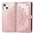 thumbnail image 2 of iPhone 13 Wallet Case, TECHCIRCLE Mandala Floral Premium Vegan Leather Flip Folio Stand Protective Cover with Card Slots Secure Magnetic Closure Case for Apple iPhone 13 6.1" 2021, Rosegold, 2 of 11