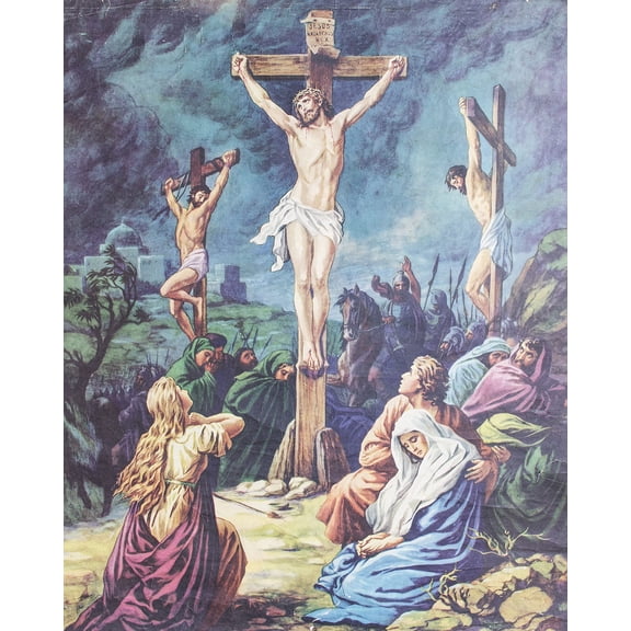 Catholic print picture - THE CRUCIFIXION SH - 8" x 10" ready to be framed