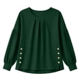 thumbnail image 4 of ClodeEU Women's Crew Neck Long Sleeve Side Button Split Tops,Casual Loose Solid Color Pullover Shirts ,Women's Plus L, 4 of 6