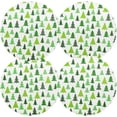 thumbnail image 2 of GZHJMY PVC Placemats 1PCS Christmas Cute Fir Trees Round Washable Anti-Skid Polyester Place Mats for Family Gathering, BBQ, Hotel Dinner Decoration 15.4in Table Mat, 2 of 7