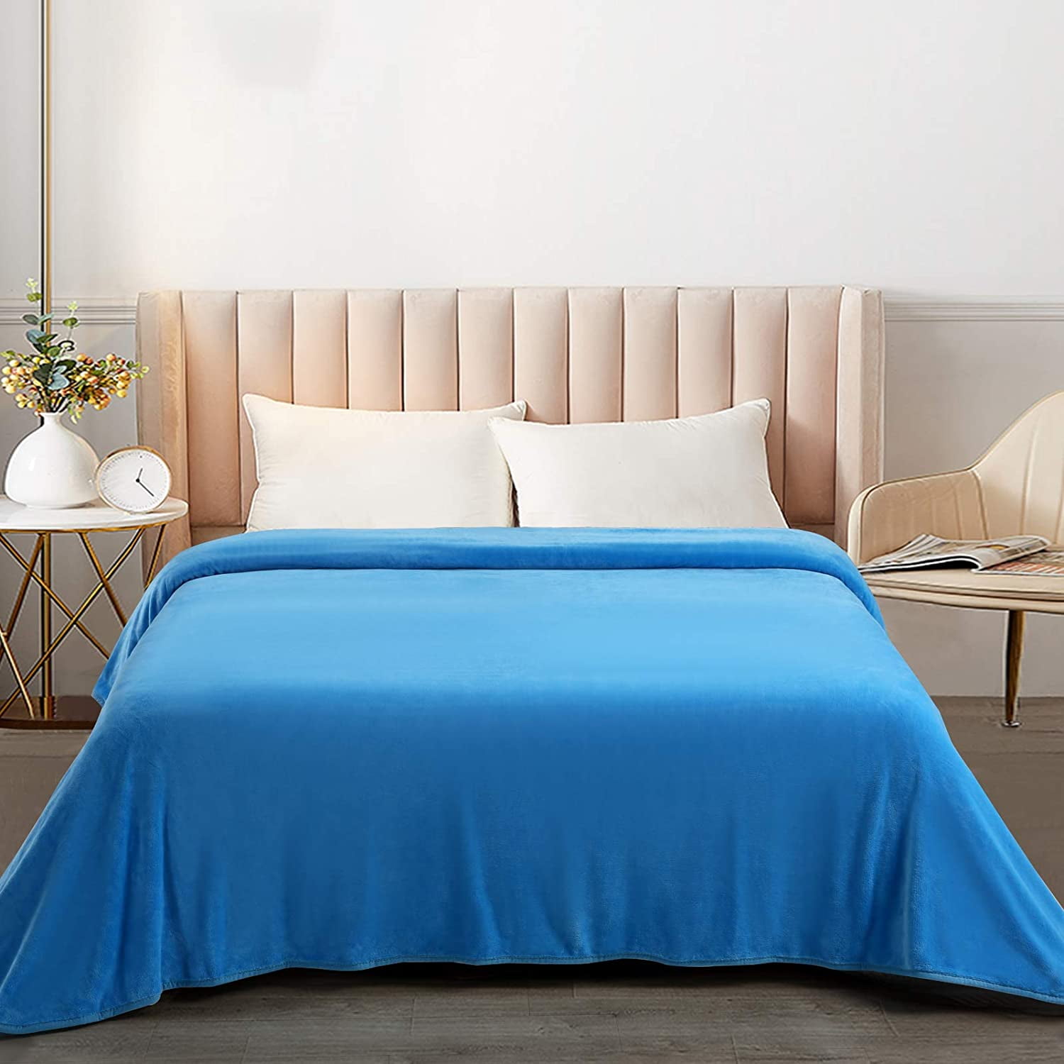 Fleece Blanket Queen Size Extra Soft Cozy Microfiber Bed Blankets 90 x 90 Luxury Warm Light Velvet Throw Blanket for Couch Sofa Blue Walmart