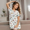 thumbnail image 3 of Daiia winter Snowflake Dachshund Print Women's Nightshirt Soft Nightgowns for Women Short Sleeve dress Short-sleeved Sleepwear, 3 of 6