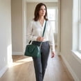 thumbnail image 2 of INSPIRE CHIC Vegan Leather Purse Bags Top Handle Dome Satchel Bag with Strap for Women Green, 2 of 6