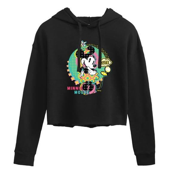 Disney - Minnie Mouse Cute - Juniors Cropped Pullover Hoodie