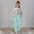 thumbnail image 2 of Zhuashum Toddler Girl Sweatpants 3-4 Years Spring Summer Solid Color Drawstring Sweatpants Straight Leg Leisure Pants With Pocket Fahion Wear Blue, 2 of 7