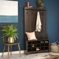 thumbnail image 4 of Prepac Espresso Wide Hall Tree and Bench with Shoe Storage, 4 of 12