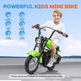 thumbnail image 3 of Electric Motorcycle for Kids, 24V 250W Kids Electric Dirt Bike, Two Speed Max Up to 14MPH & 60 Minutes Continuous, with LED Lights, Leather Seat, Rear Brake, Electric Motorbike for Kids/Teens, 3 of 9