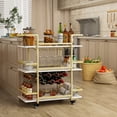 thumbnail image 1 of BENOSS 3-Tier Bar Cart with Wine Rack and Glass Cup Storage, Mobile Serving Wine Cart on Wheels, Modern Drink Trolley for Coffee Tea Wine, Beverage Bar Table for Home Kitchen Party, Golden, 1 of 6